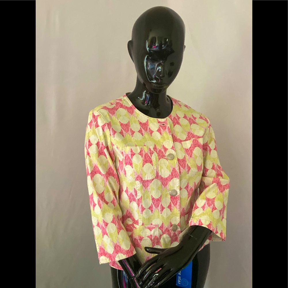 Sapphire Star 3/4 Sleeve Print Jacket 🧥 Size 10